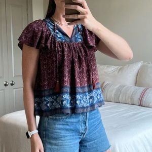 NWT Sea New York Silk Ruffle Sleeve Tank